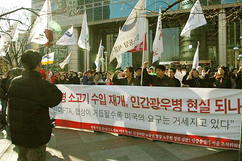 ‘한미FTA저지’ 촛불이 수놓은 명동성당