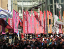“운수산별노조 건설 위해 총단결!”