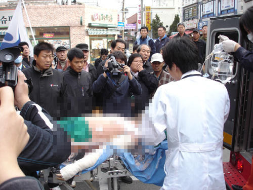 분신 노동자, 한미FTA 중단 등 유서 세 통 남겨