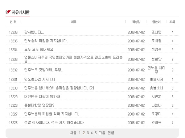 [미친소가 몰려온다] 민주노총, 금속노조 중심으로 美쇠고기 반대 파업 돌입