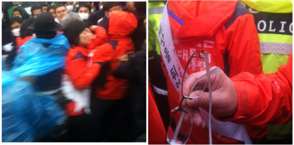 김소연 후보 현대차 용역경비에 폭행당해