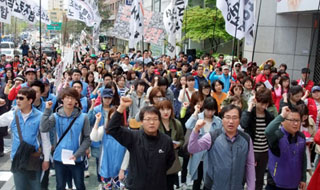 123주년 노동절, 재능교육 노동자는 85일째 종탑 위에