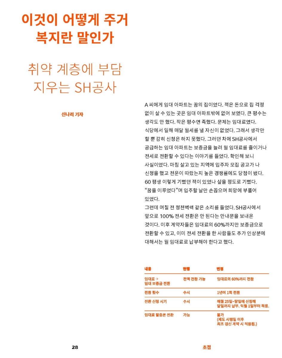취약 계층에 부담 지우는 SH공사