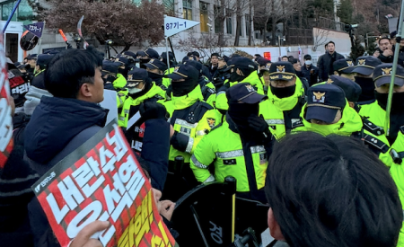 대통령 관저 앞 1만 노동자, “윤석열 우리가 체포하자”
